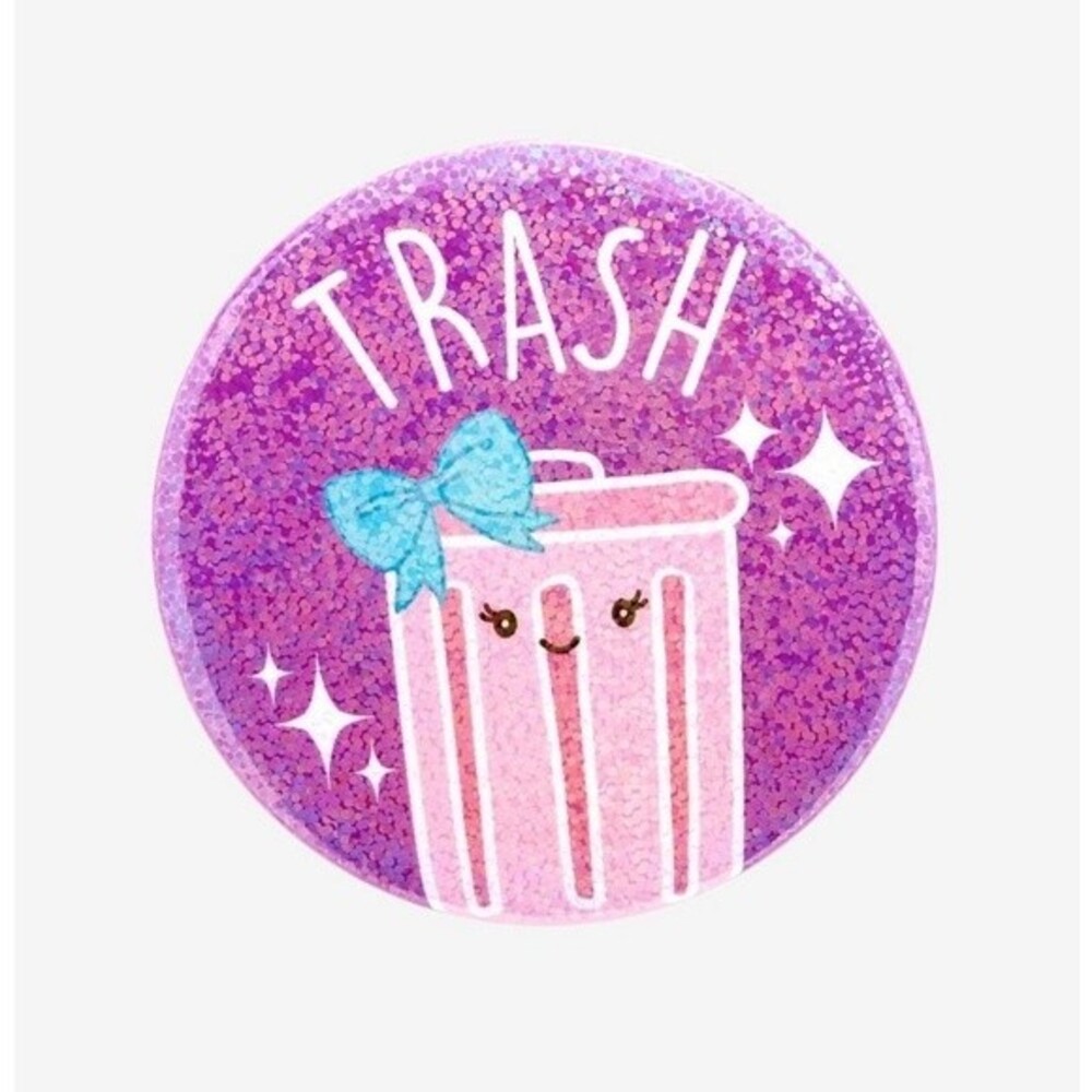 Hot Topic Kawaii Sparkly Glitter Print Trash Pin